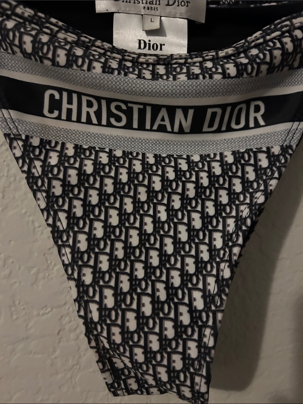 Dior Black & White Logo Tie-Side Kids Shorts - Picture 4 of 4